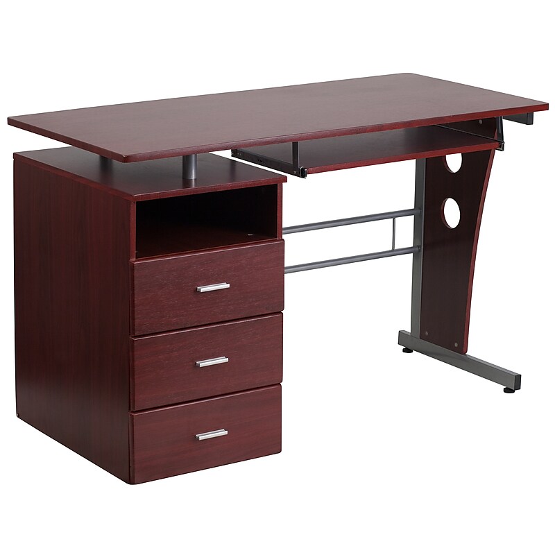 Flash Furniture 47" Laminate L-Shape Computer Desk, Mahogany (NANWK008) image 1