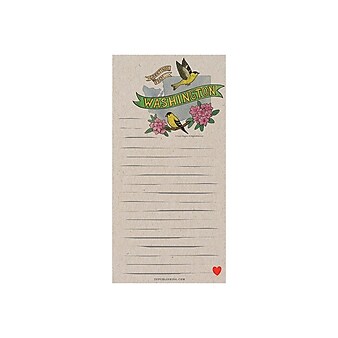 TF Publishing Washington Memo Pad, 4" x 8", Lined, Kraft, 52 Sheets/Pad, 1 Pad/Pack (99-WASHMP)