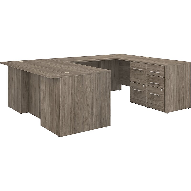 Bush Business Furniture Office 500 72"W U Shaped Executive Desk with Drawers, Modern Hickory (OF5002MHSU) image 1