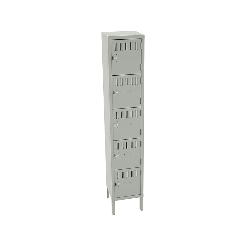 Tennsco 66" 5-Tier Light Gray Storage Locker (BS5-121512-1-LGY) image 1