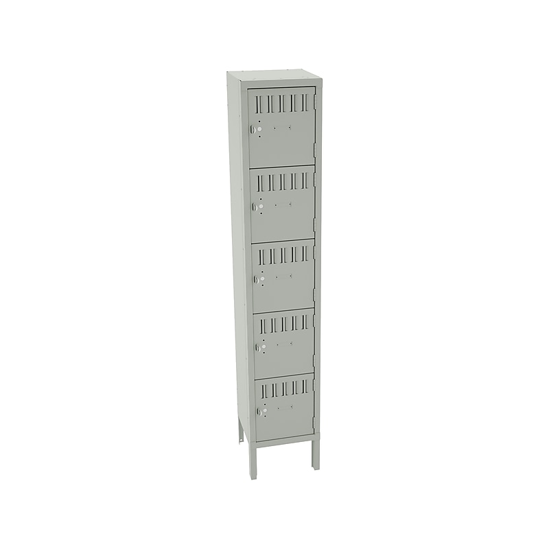 Tennsco 66" 5-Tier Light Gray Storage Locker (BS5-121212-1-LGY) image 1