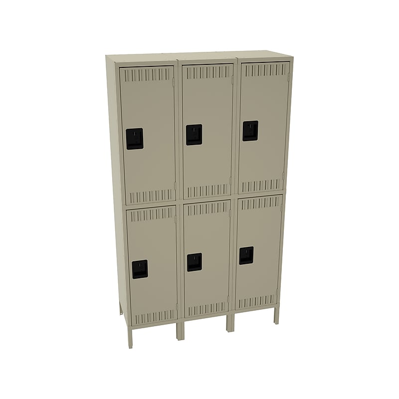 Tennsco 78" 2-Tier Three Wide Sand Storage Locker (DTS-151536-3-SND) image 1