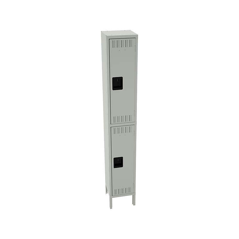 Tennsco 78" 2-Tier Light Gray Storage Locker (DTS-121236-1-LGY) image 1