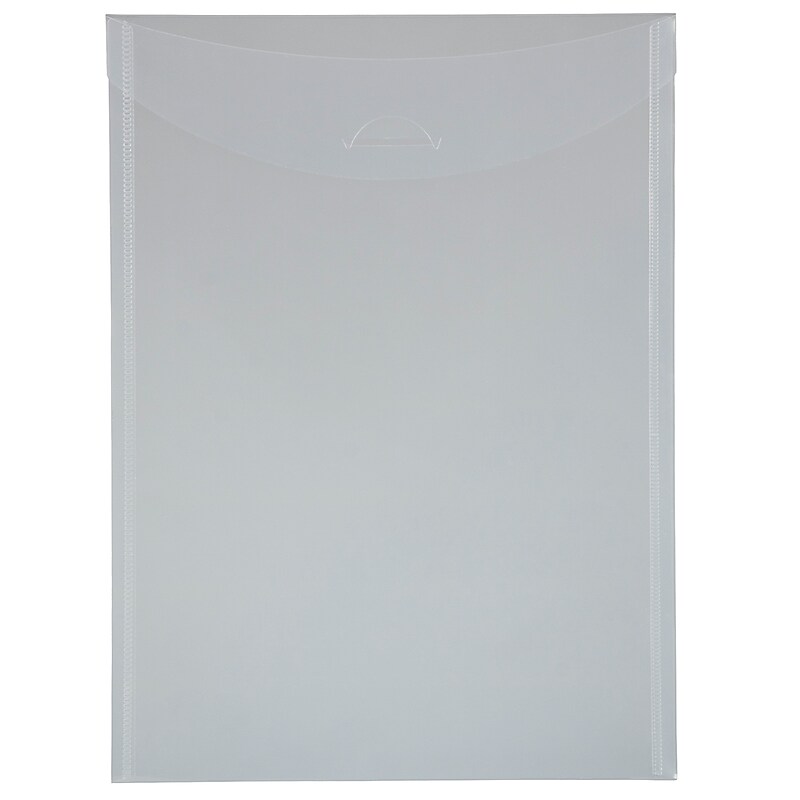 JAM Paper Plastic Envelopes with Tuck Flap Closure, Letter Open End, 9.875 x 11.75, Clear, 12/Pack (1541729) image 1