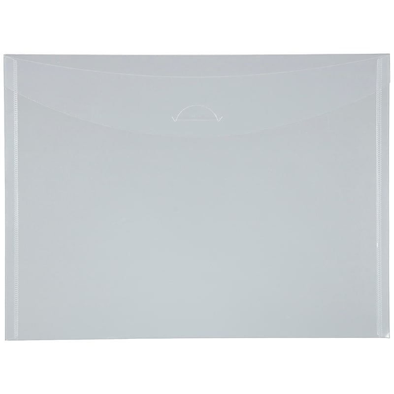 JAM Paper Plastic Envelopes with Tuck Flap Closure, Letter Booklet, 8.875 x 12, Clear, 12/Pack (459SCLEAR) image 1