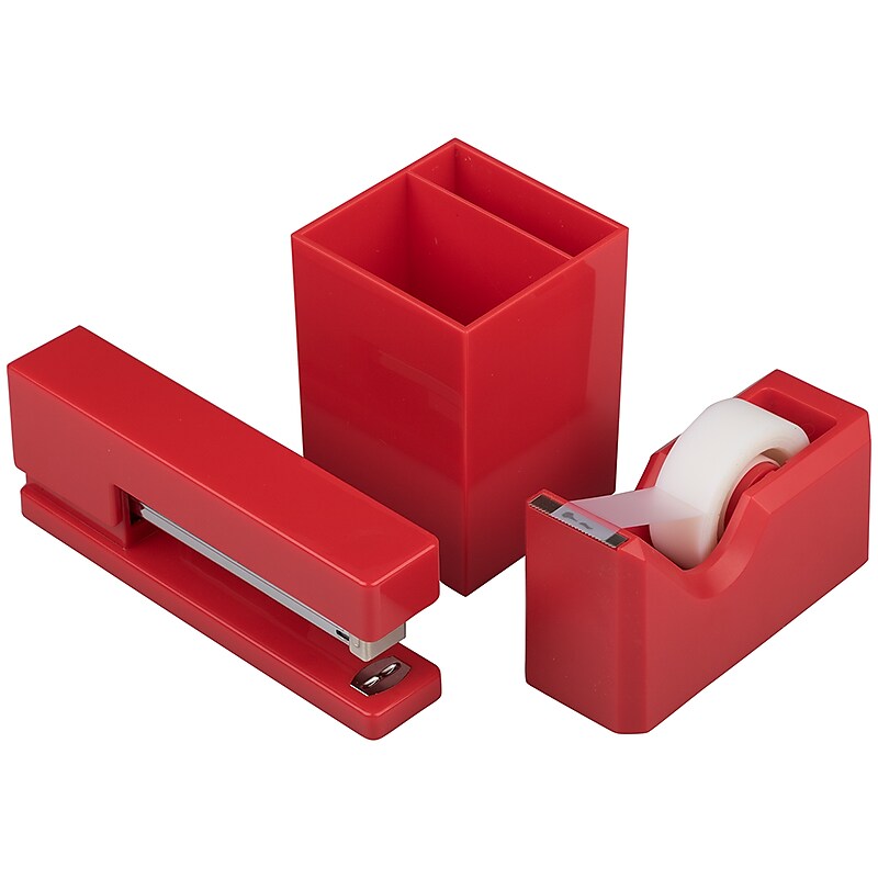 JAM Paper Desk Supplies Kit, Red, 3/Pack (337841RE) image 1