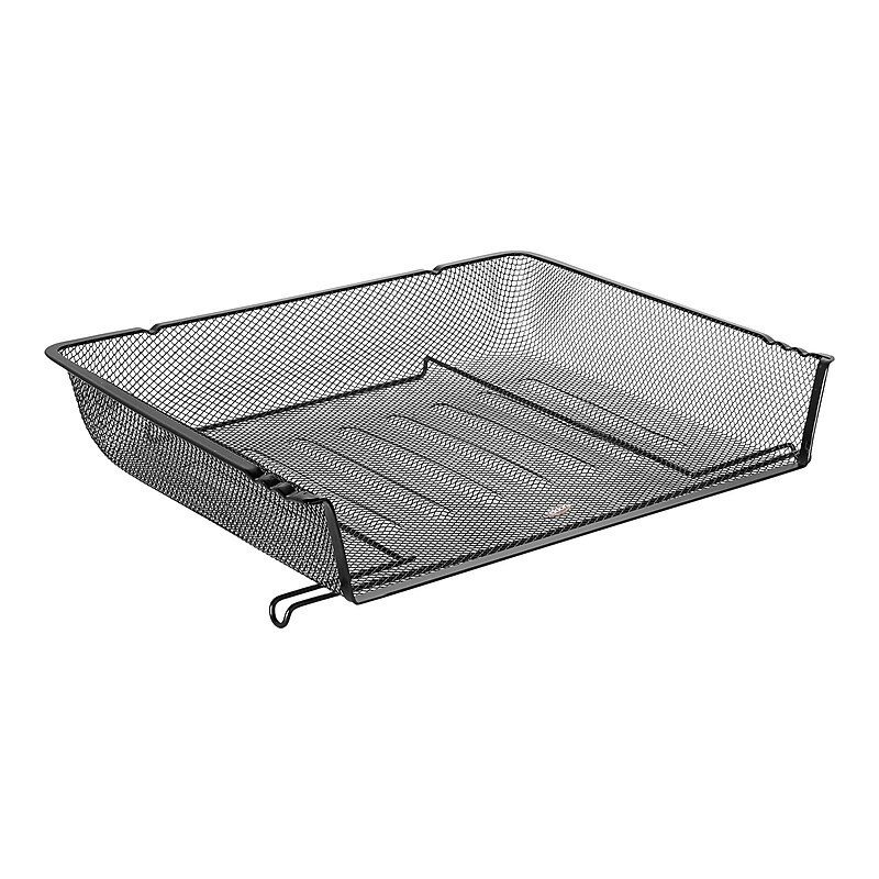 Rolodex Stackable Side Loading Letter Tray, Letter Size, Black Wire Mesh (62555) image 1