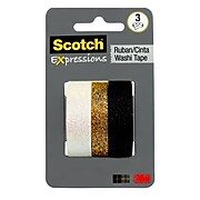 Scotch® Expressions Washi Tape, Assorted Glitter Colors, 3/Pack (C1017-3-P7)