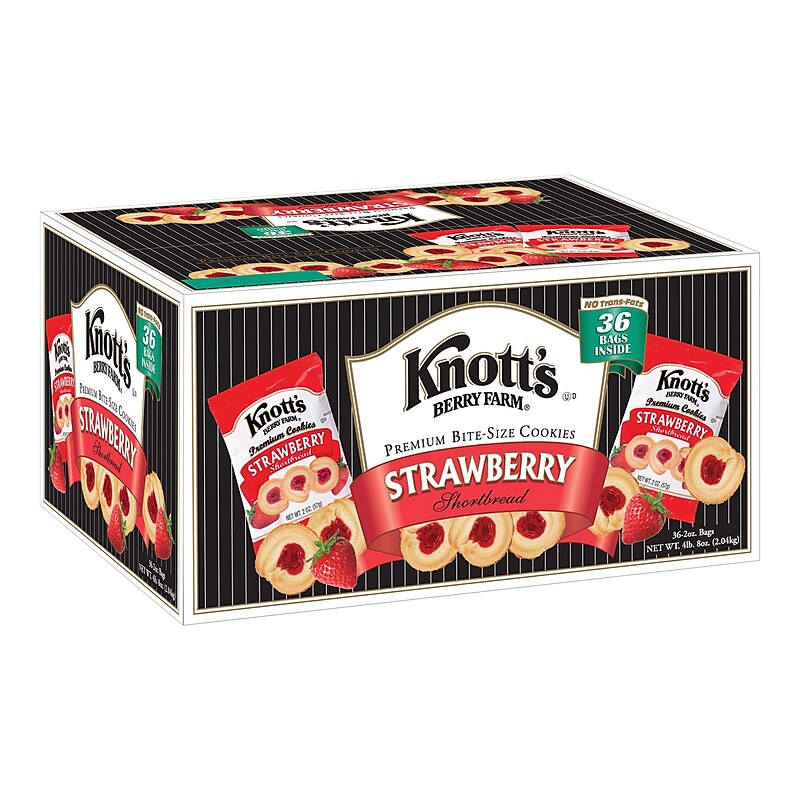 Knott's Berry Farm Premium Bite Size Strawberry Shortbread, 2 oz., 36/Carton (BIS59637) image 1