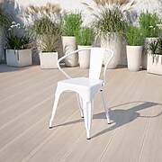 Flash Furniture Contemporary Metal Dining Chair, White (CH31270WH)