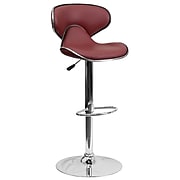 Flash Furniture Contemporary Vinyl Adjustable Height Barstool with Back, Burgundy (DS815BURG)