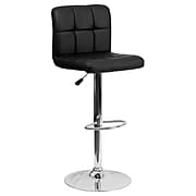 Flash Furniture Contemporary Vinyl Adjustable Height Barstool with Back, Black (DS810MODBK)