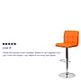 Flash Furniture Contemporary Vinyl Barstool with Back, Adjustable Height, Orange (DS810MODORG)~#|#~sp82711388_sc7