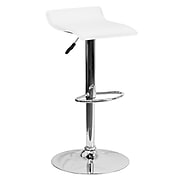 Flash Furniture Contemporary Vinyl Adjustable Height Barstool with Back, White (DS801CONTWH)