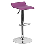 Flash Furniture Contemporary Vinyl Adjustable Height Barstool with Back, Purple (DS801CONTPUR)