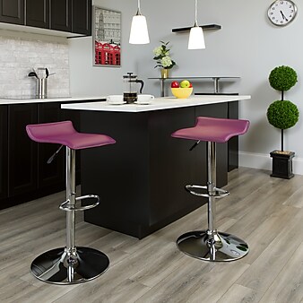 Flash Furniture Contemporary Vinyl Low Back Barstool, Adjustable Height, Purple (DS801CONTPUR)