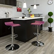 Flash Furniture Contemporary Vinyl Adjustable Height Barstool with Back, Purple (DS801CONTPUR)