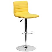 Flash Furniture Contemporary Vinyl Adjustable Counter Height Swivel Stool with Back, Yellow (CH920231YEL)