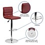 Flash Furniture Contemporary Vinyl Adjustable Counter Height Swivel Stool with Back, Burgundy (CH920231BURG)~#|#~sp82711649_sc7