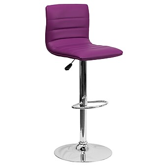 Flash Furniture Contemporary Vinyl Barstool, Adjustable Height, Purple (CH920231PUR)