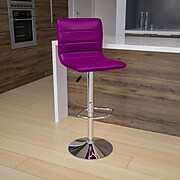 Flash Furniture Contemporary Vinyl Adjustable Counter Height Swivel Stool with Back, Purple (CH920231PUR)