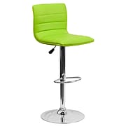 Flash Furniture Contemporary Vinyl Adjustable Counter Height Swivel Stool with Back, Green (CH920231GRN)