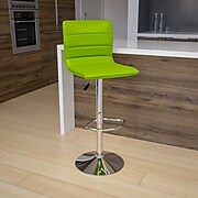 Flash Furniture Contemporary Vinyl Adjustable Counter Height Swivel Stool with Back, Green (CH920231GRN)