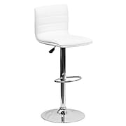 Flash Furniture Contemporary Vinyl Adjustable Counter Height Swivel Stool with Back, White (CH920231WH)