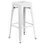 Flash Furniture Kai Industrial Metal Barstool without Back, White (CH3132030WH)~#|#~sp82711972_sc7