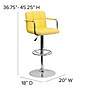 Flash Furniture Contemporary Vinyl Adjustable Height Barstool with Back, Yellow (CH102029YEL)~#|#~sp82712088_sc7
