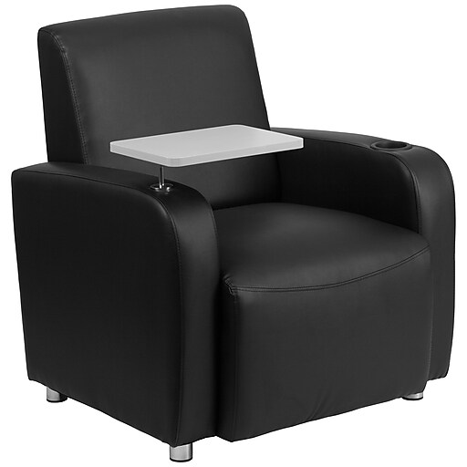 Flash Furniture Leather Guest Chair, Black (BT8217BK) | Staples