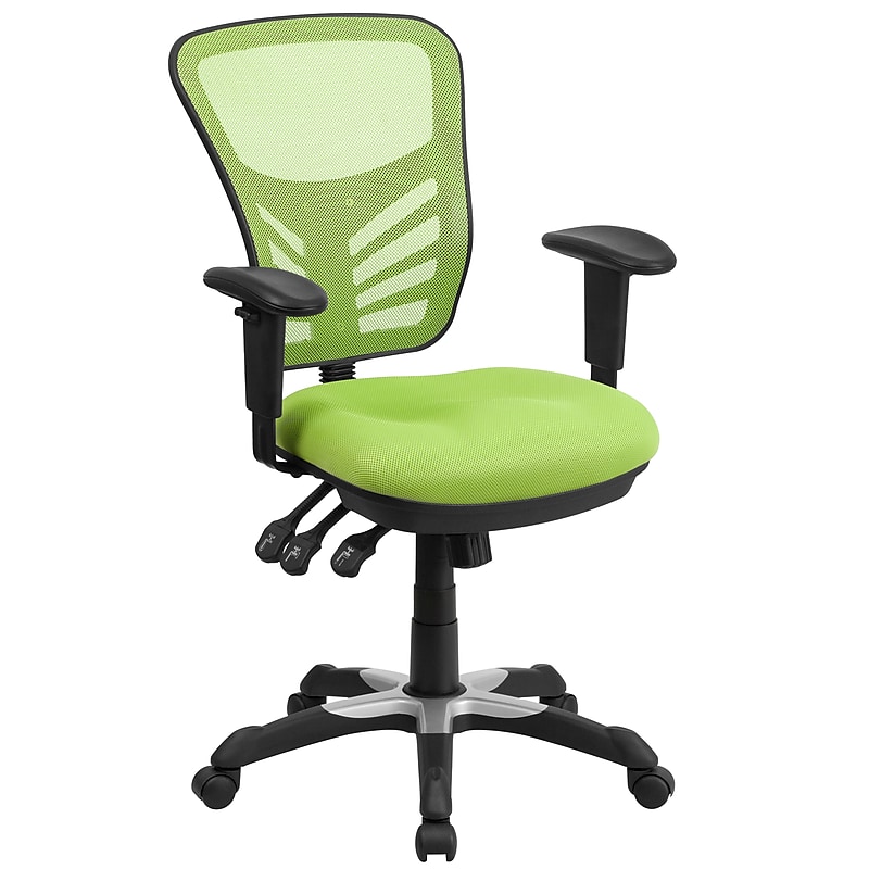 Flash Furniture Nicholas Ergonomic Mesh Swivel Mid-Back Multifunction Executive Office Chair, Green (HL0001GN) image 1