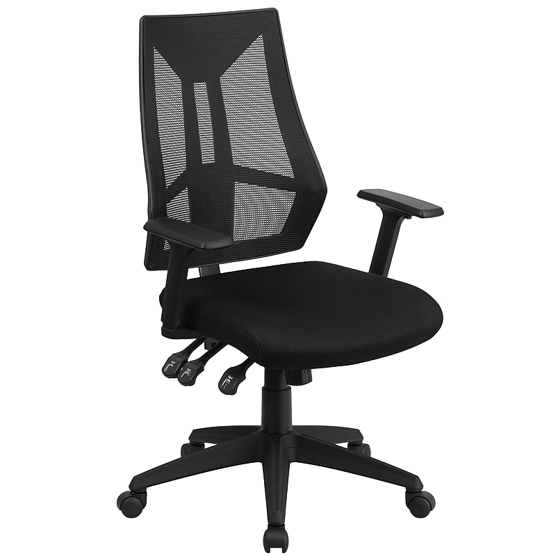 Flash Furniture Ivan Ergonomic Mesh Swivel High Back Multifunction Task Office Chair, Black (HL0017) image 1
