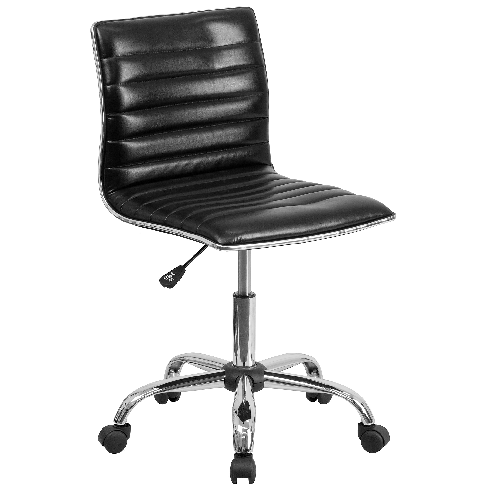 Flash Furniture Alan Armless Vinyl Swivel Low Back Task Office Chair, Black/Chrome (DS512BBK) Sansujyuku sansujyuku.com