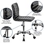 Flash Furniture Alan Armless Vinyl Swivel Low Back Task Office Chair, Black/Chrome (DS512BBK)~#|#~sp82712631_sc7