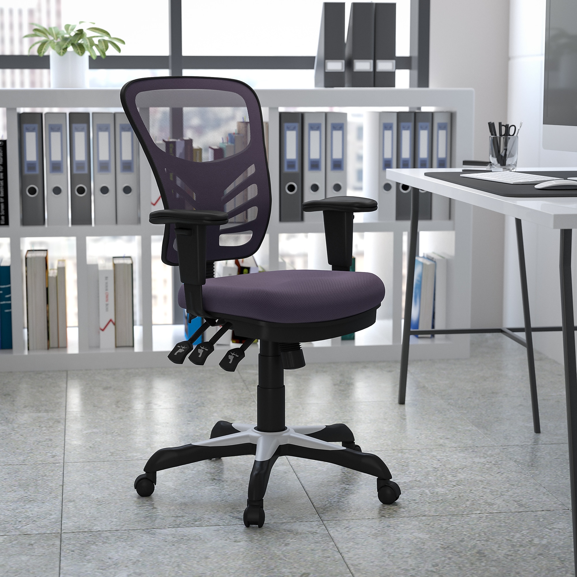 Flash Furniture Nicholas Ergonomic Mesh Swivel Mid-Back Multifunction Executive Office Chair, Dark Gray (HL0001DKGY) Sansujyuku sansujyuku.com