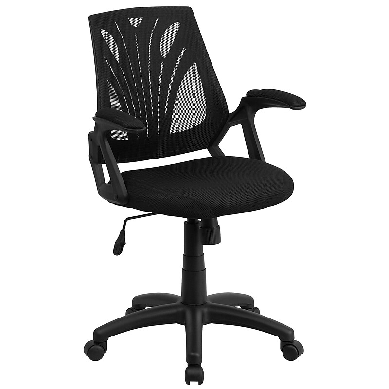 Flash Furniture Sam Ergonomic Mesh Swivel Mid-Back Task Office Chair, Black (GOWY82) image 1