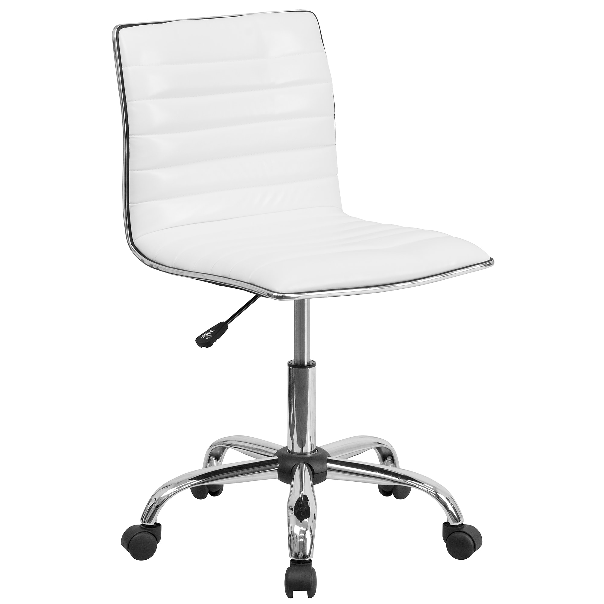 Flash Furniture Alan Armless Vinyl Swivel Low Back Task Office Chair, White/Chrome (DS512BWH) Sansujyuku sansujyuku.com