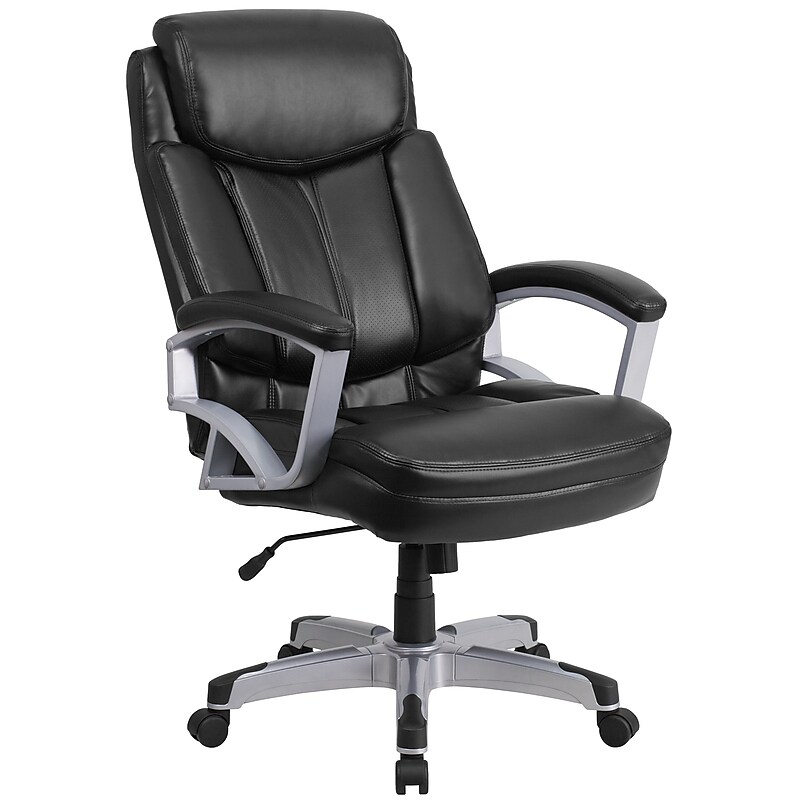 Flash Furniture HERCULES Series Ergonomic LeatherSoft Swivel Big & Tall Executive Office Chair, Black (GO18501LEA) image 1