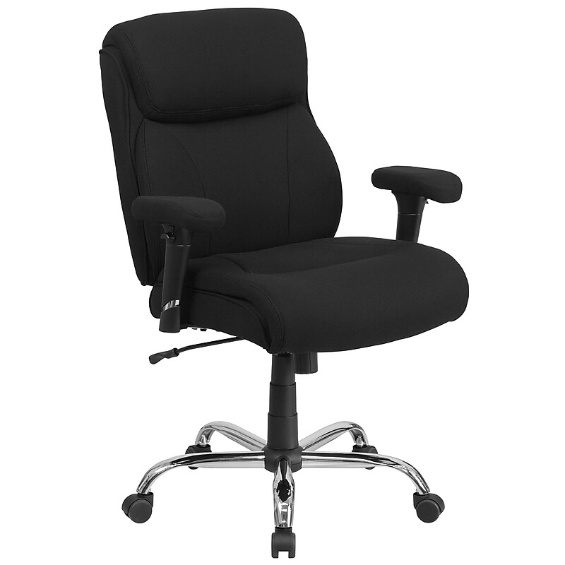 Flash Furniture HERCULES Series Ergonomic Fabric Swivel Big & Tall Task Office Chair, Black (GO2031F) image 1