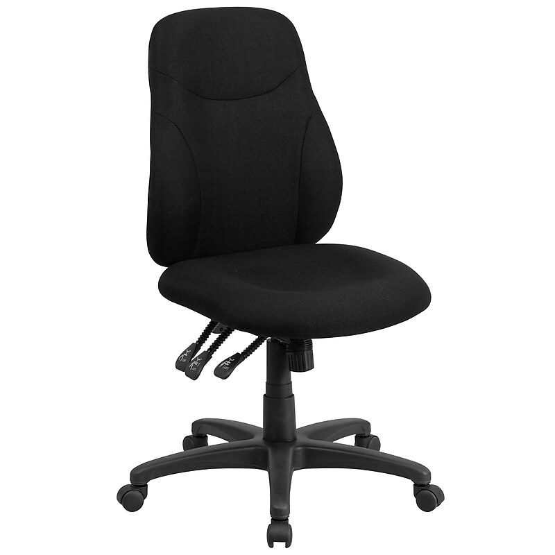 Flash Furniture Brandy Armless Ergonomic Fabric Swivel Mid-Back Task Office Chair, Black (BT90297M) image 1