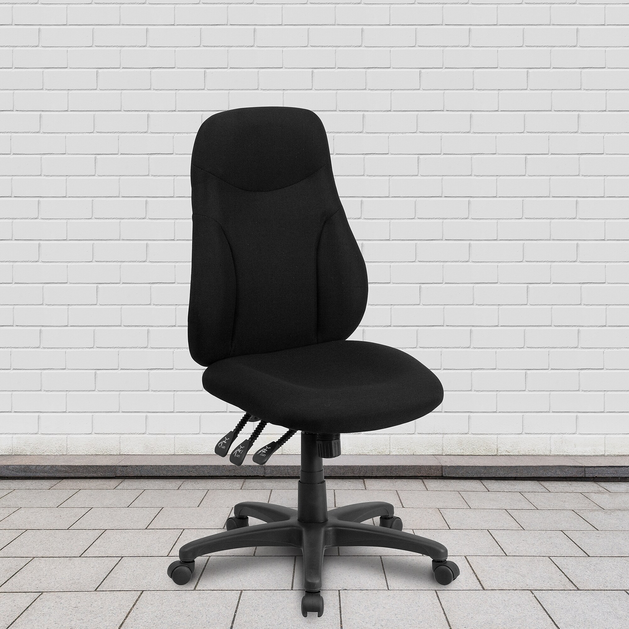 Flash Furniture Hughes Armless Ergonomic Fabric Swivel High Back Task Office Chair, Black (BT90297H) Sansujyuku sansujyuku.com