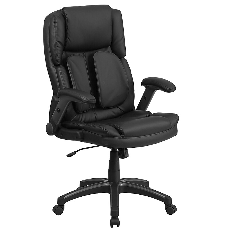 Flash Furniture Hansel Ergonomic LeatherSoft Swivel High Back Executive Office Chair, Black (BT90275H) image 1