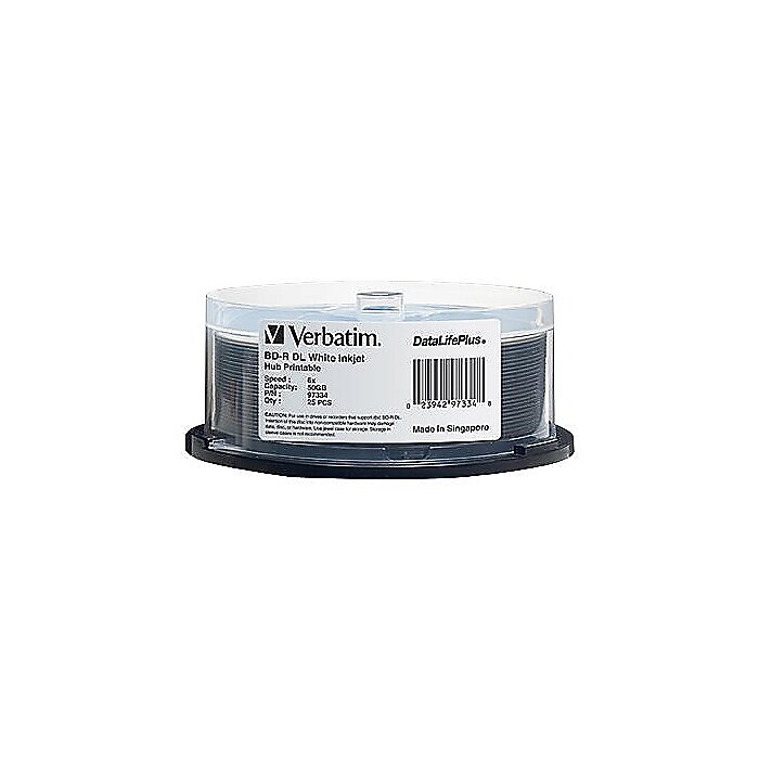 BD-R DL 50GB 8X, White Label, DataLife+, White InkJet Hub 