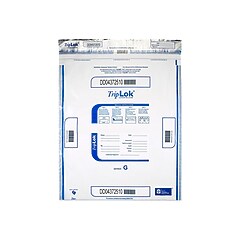 ControlTek TripLok 12x16 Tamper-Evident Deposit Bags - 100 Count Cash Security Bags