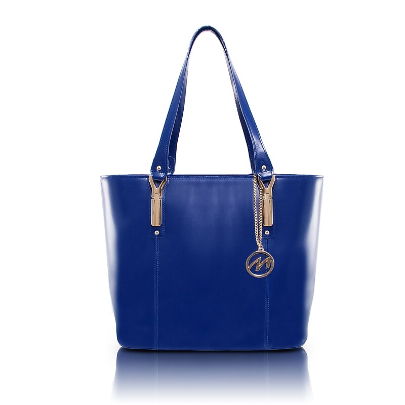 McKlein Savarna Genuine Leather Tote Bag, Navy (97577) image 1