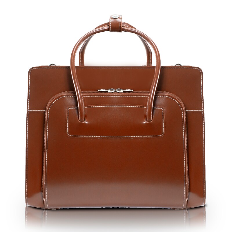 McKlein LAKE FOREST W Series Leather Briefcase, Laptop Compatible, Brown (94334) image 1
