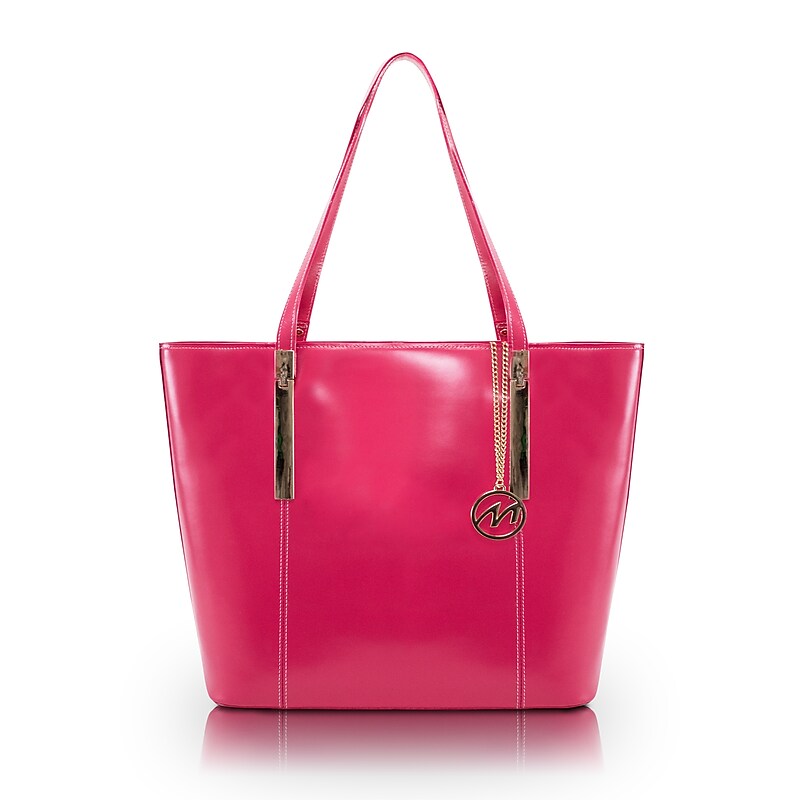 McKlein CRISTINA Fuchsia Genuine Leather Tote with Tablet Pocket, Large (97543) image 1