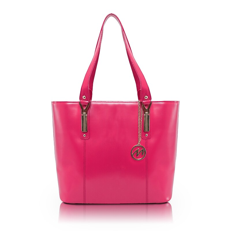 McKlein SAVARNA Fuchsia Genuine Leather Tote with Tablet Pocket, Large (97573) image 1