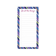 TF Publishing Magnetic List Message Pad, 4" x 8", Bright Stripes, 52 Sheets/Pad, 1 Pad/Pack (99-8507)